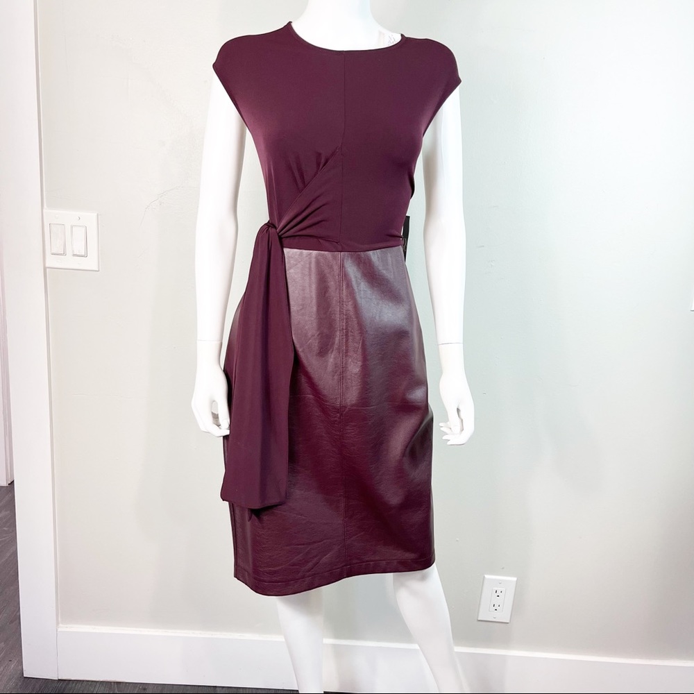 NWT New York & Co, Faux leather bottom Dress Size L